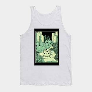 (Greeting Card) Speckled Cat in Garden Tank Top